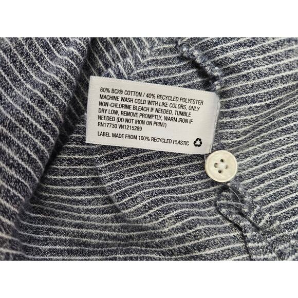 Goodfellow Mens Short Sleeve Striped Shirt Size XL Gray - Picture 6 of 8